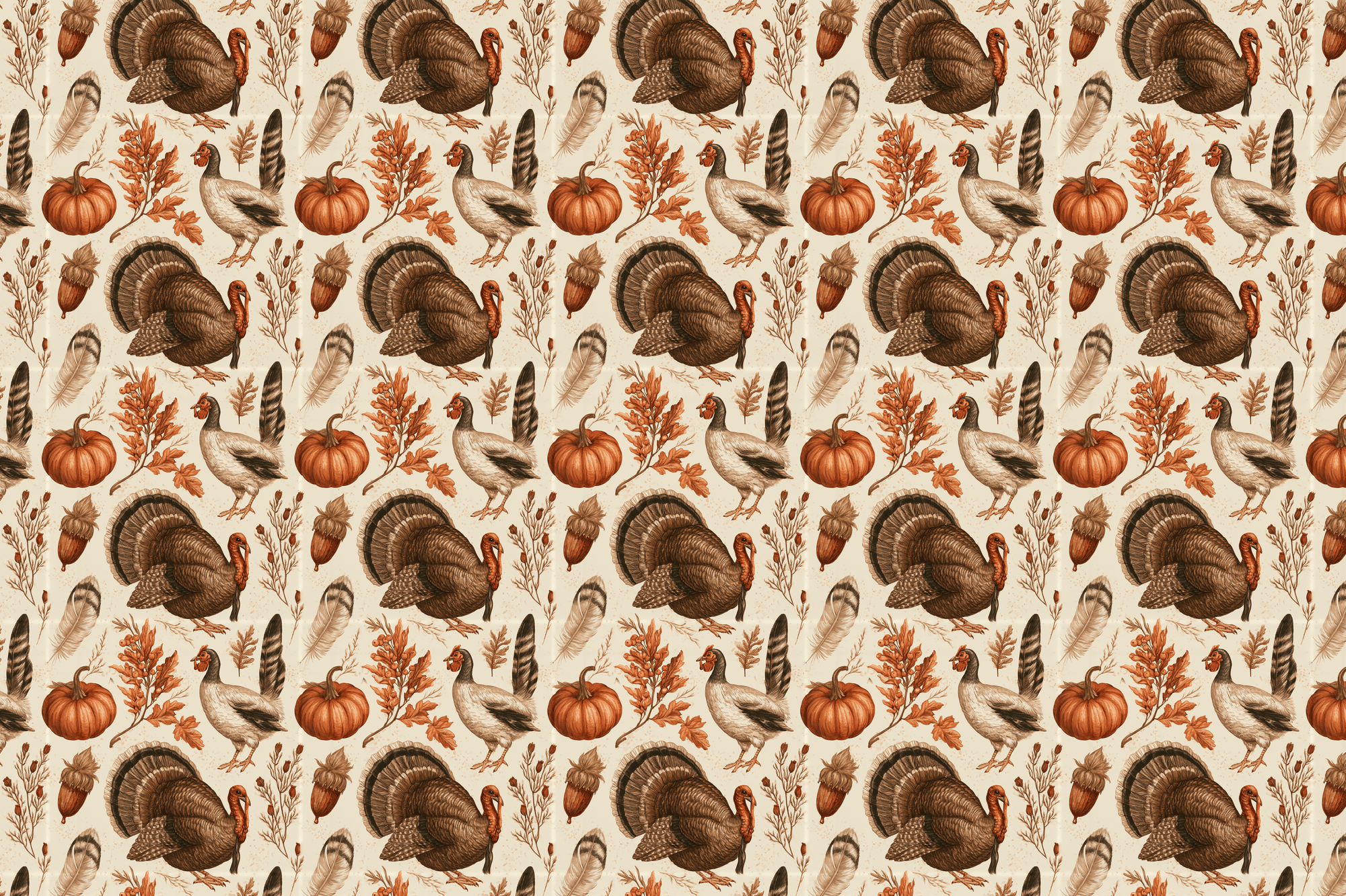 Harvest Heritage: Vintage Thanksgiving Wrapping Paper