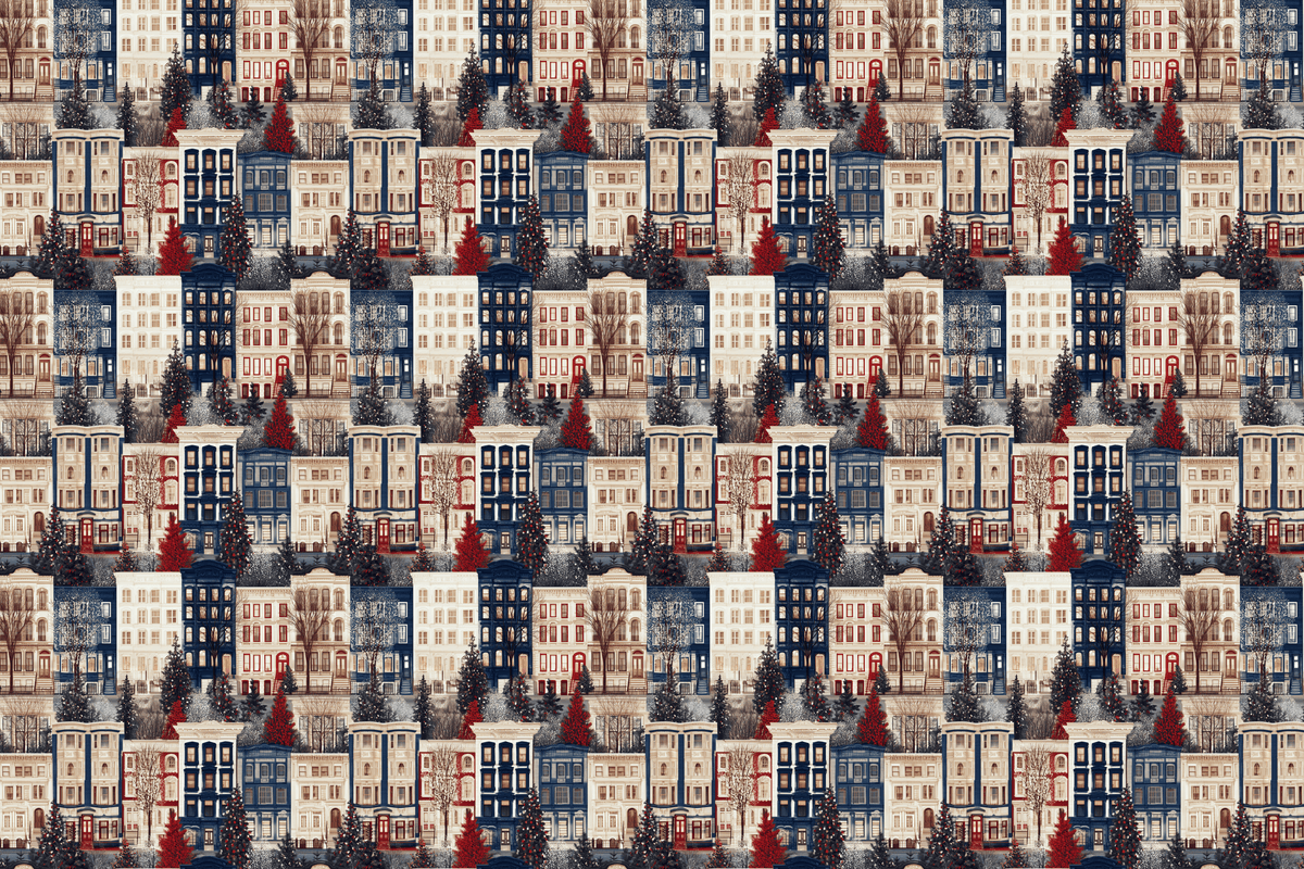 Rent Controlled Christmas: Christmas Brownstone Gift Wrap