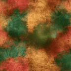Abstract metallic patina pattern with distressed gold, copper red, and forest green grunge textures.