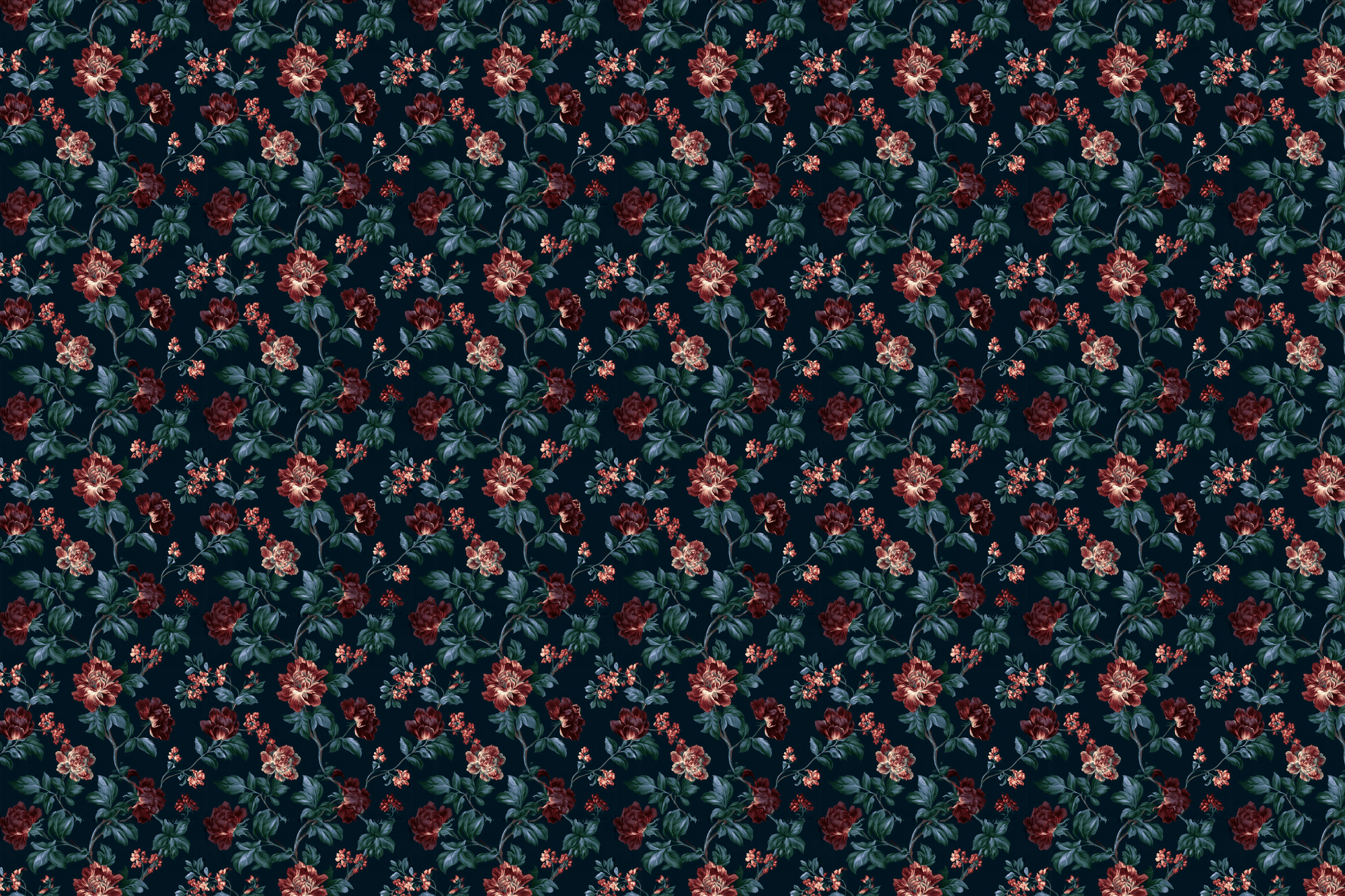 Moody Midnight: Dark Floral Wrapping Paper