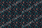 Vintage botanical design with elegant dark red roses and green foliage on a moody black background.