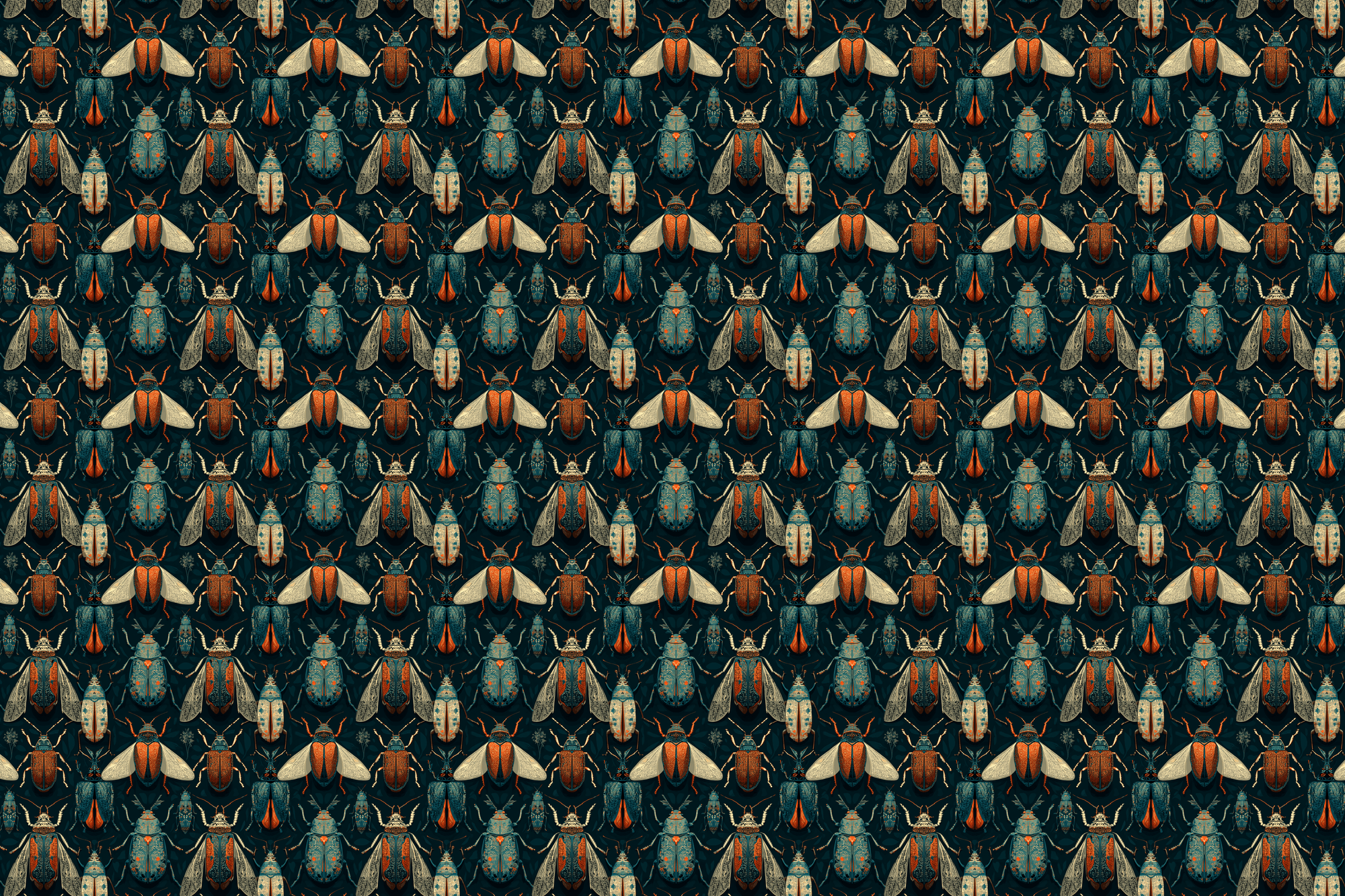 Dazzling Dark Blue Beetles: Bug Gift Wrap