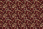 Festive holiday pattern featuring gold and red winter berries on a deep burgundy textured background.