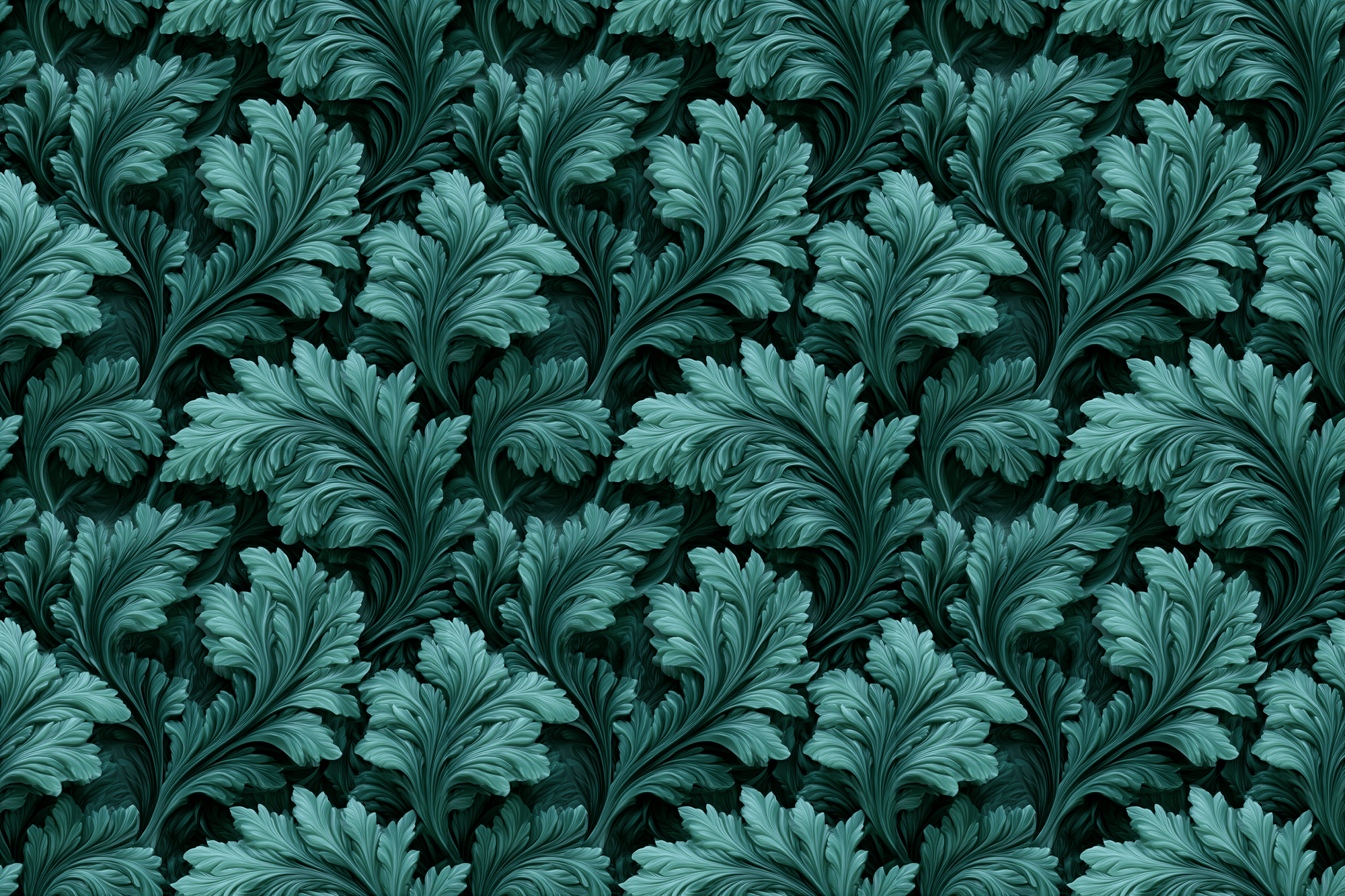 Baroque Botanicals: Teal Botanical Gift Wrap