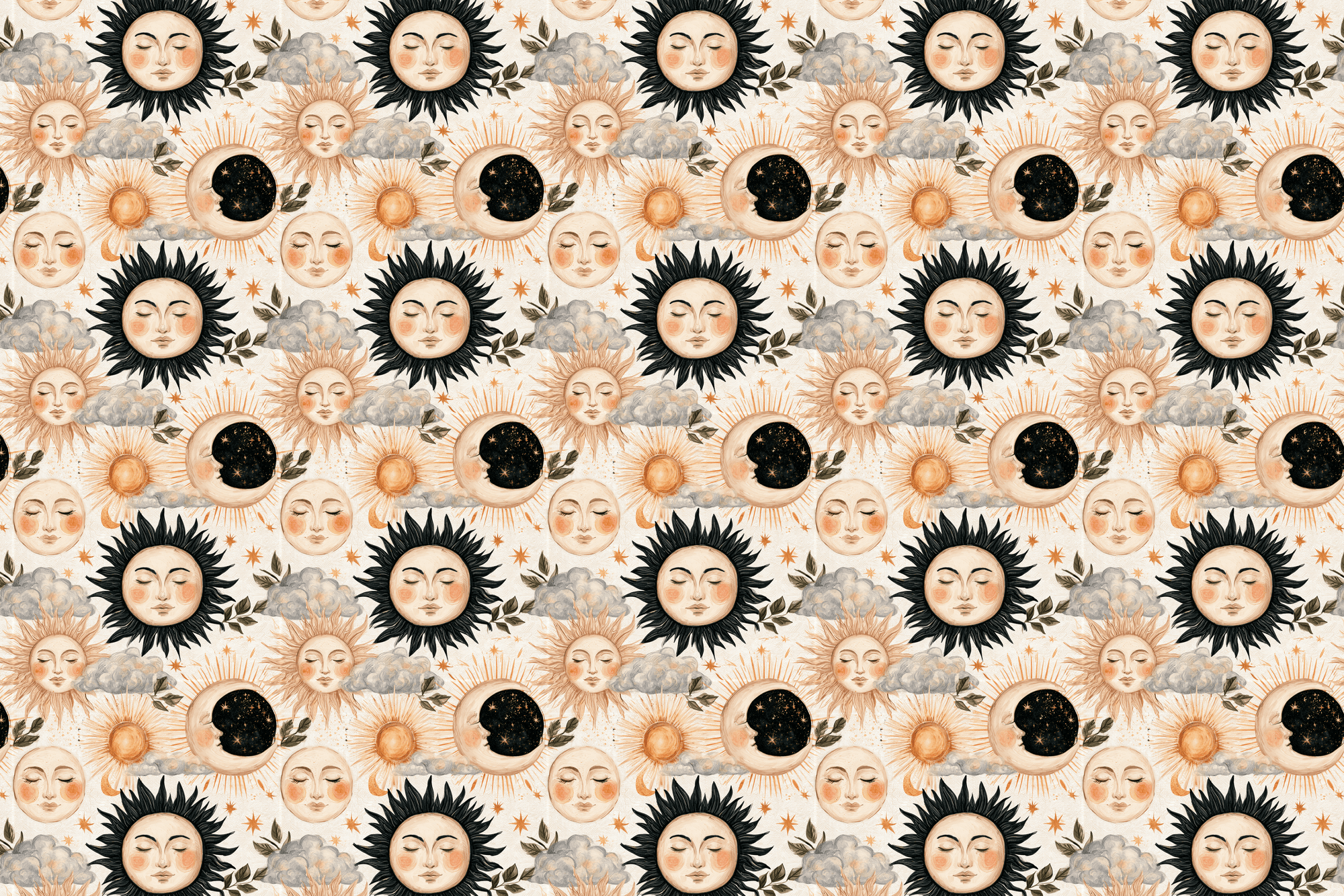 Mystical Moons: Boho Sun Moon Gift Wrap