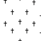 Modern minimalist geometric pattern featuring hand-drawn black crosses.