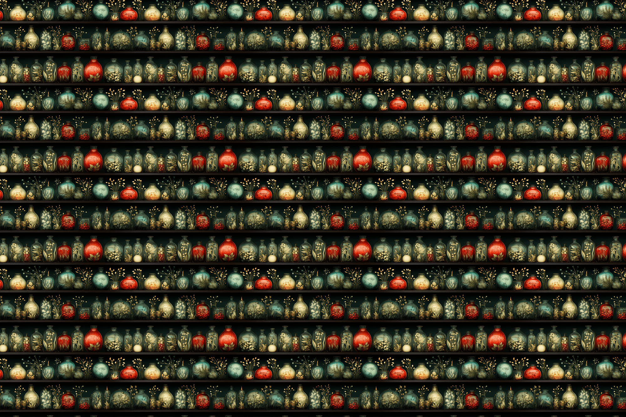 Botanical Bottles: Vintage Vials Wrapping Paper