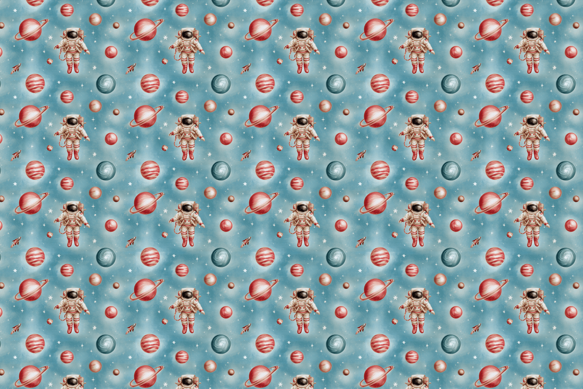 Space Cadet: Vintage Astronaut Wrapping Paper