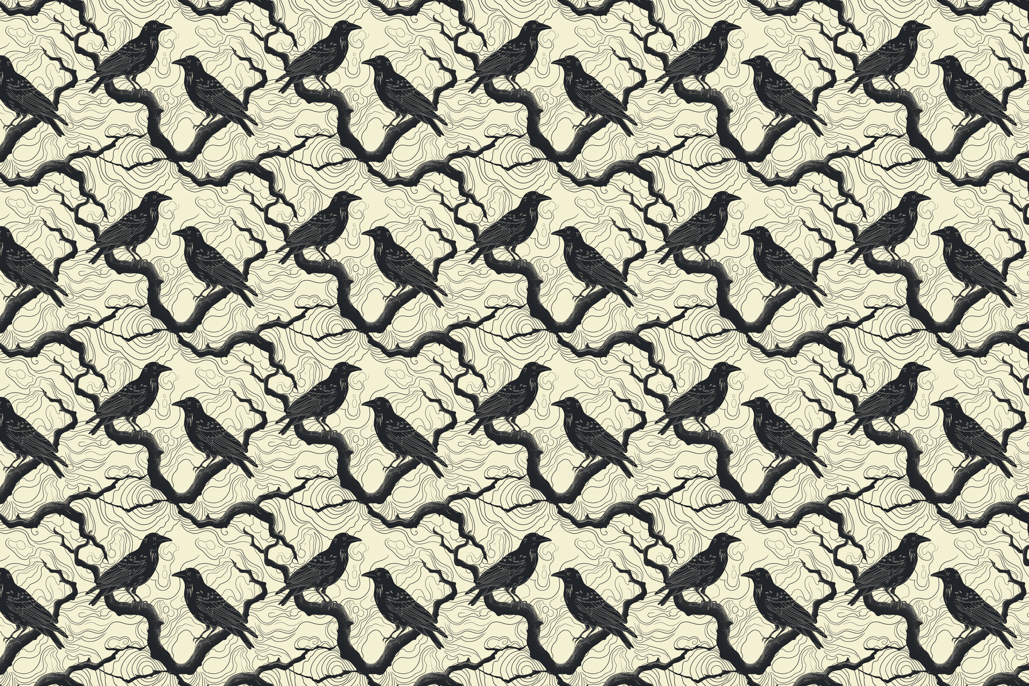 Gothic Ravens: Elegant Ethereal Embrace