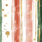 Abstract striped pattern with gold glitter accents in shades of coral, green, and white.