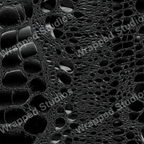 Monochromatic reptile skin pattern in dark glossy black.