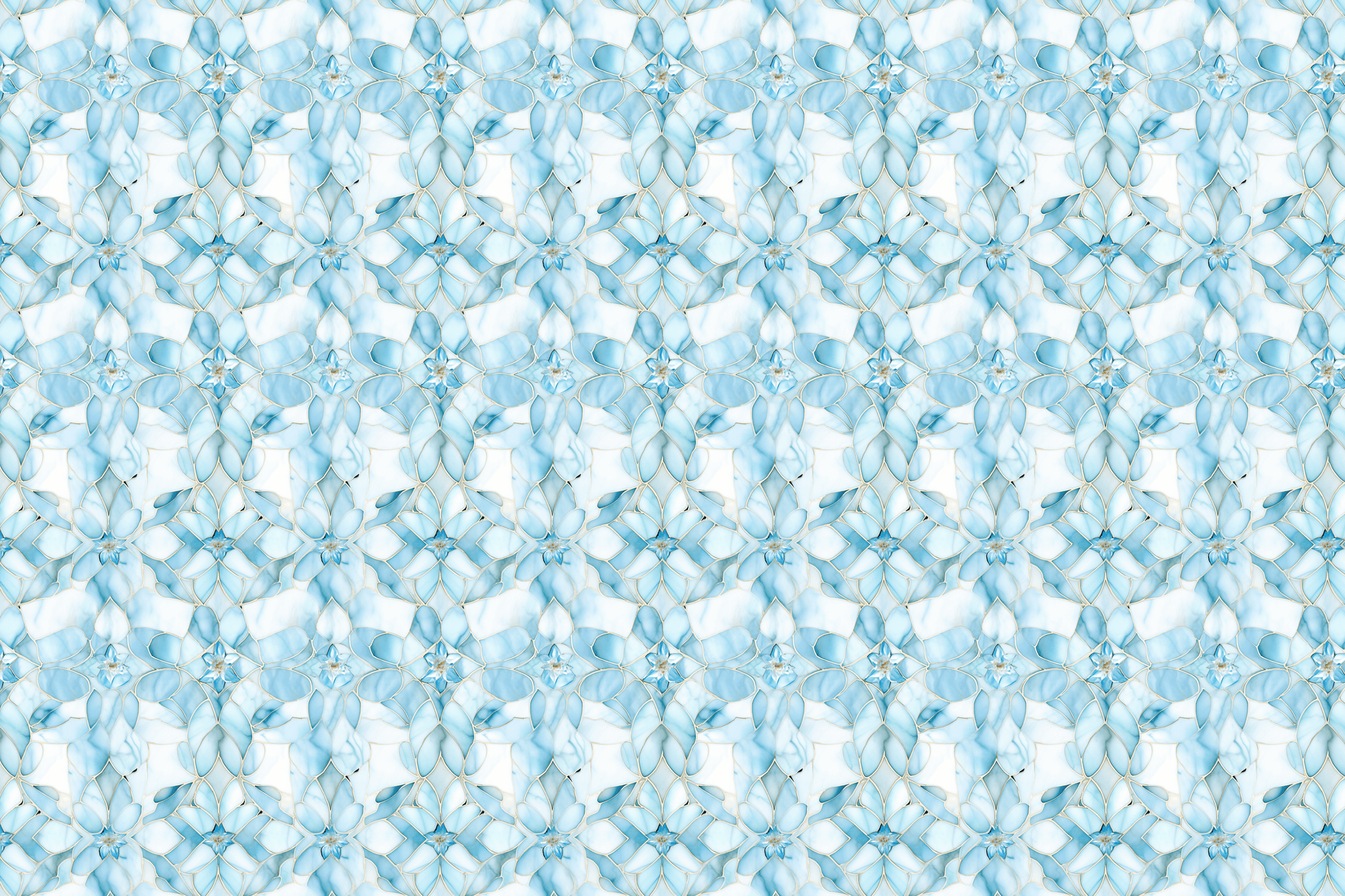 Frosted Floral Mosaic: Light Blue Wrapping Paper