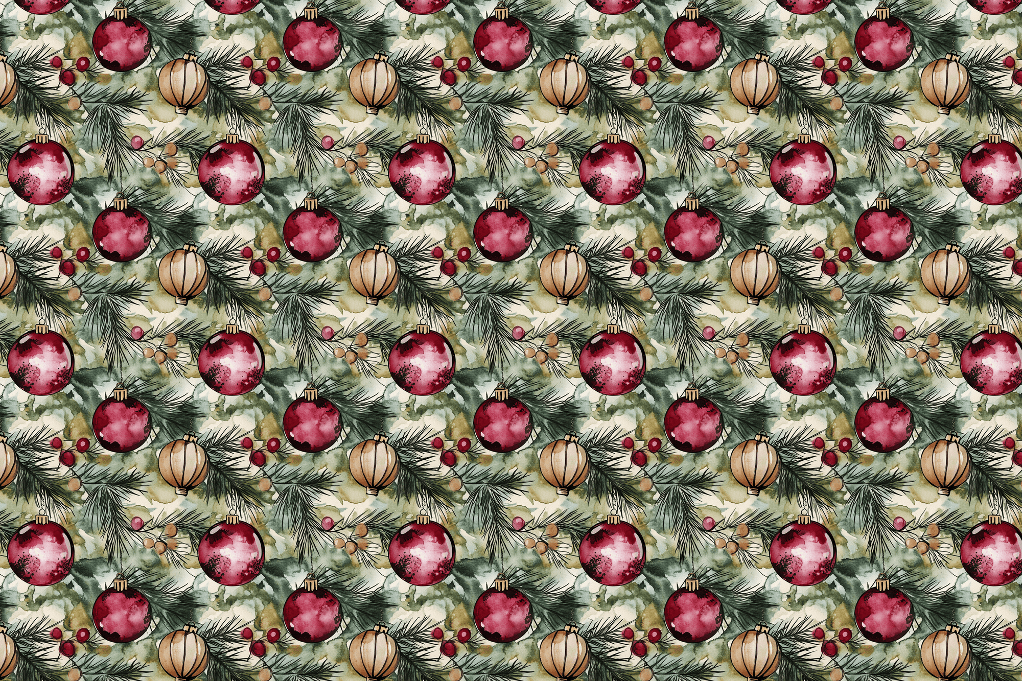 Watercolor Wonders: Christmas Wrapping Paper