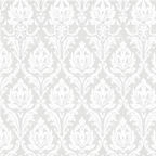 Elegant light grey and white damask pattern with vintage floral baroque motifs.