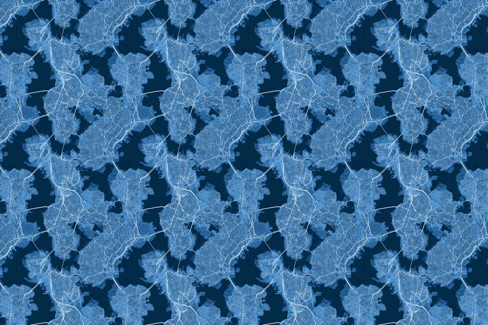 Stray Commuter: Blue Map Wrapping Paper