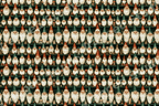 Whimsical Christmas gnome pattern featuring rows of vintage holiday gnomes in red and forest green.