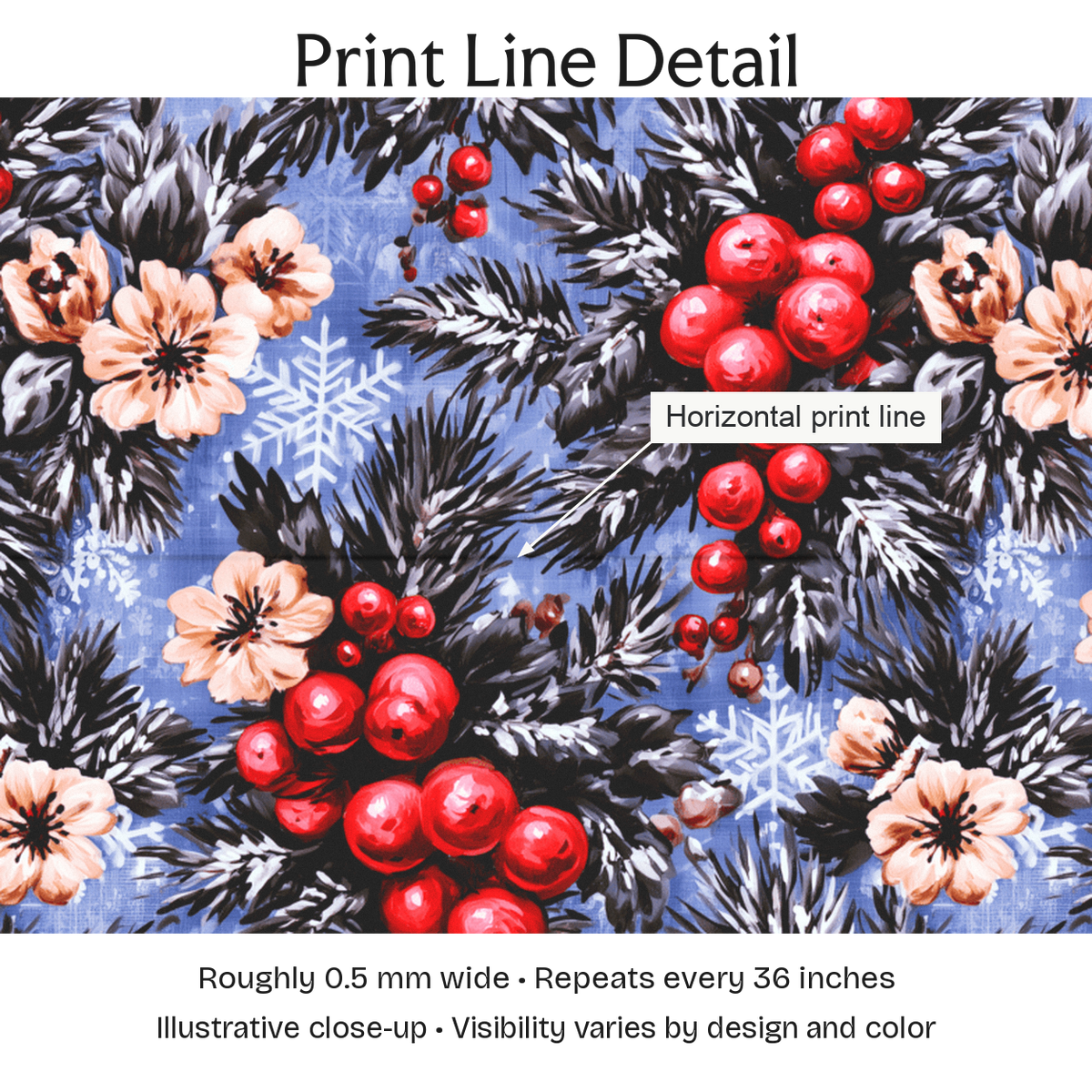 575704 — Print Line Detail. Illustrative close-up; visibility varies by design and color.