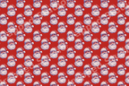 Vintage Santa Claus pattern featuring retro Christmas illustrations on a bold red background.