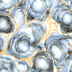 Elegant blue and gold alcohol ink pattern featuring fluid marble swirls and metallic veins.
