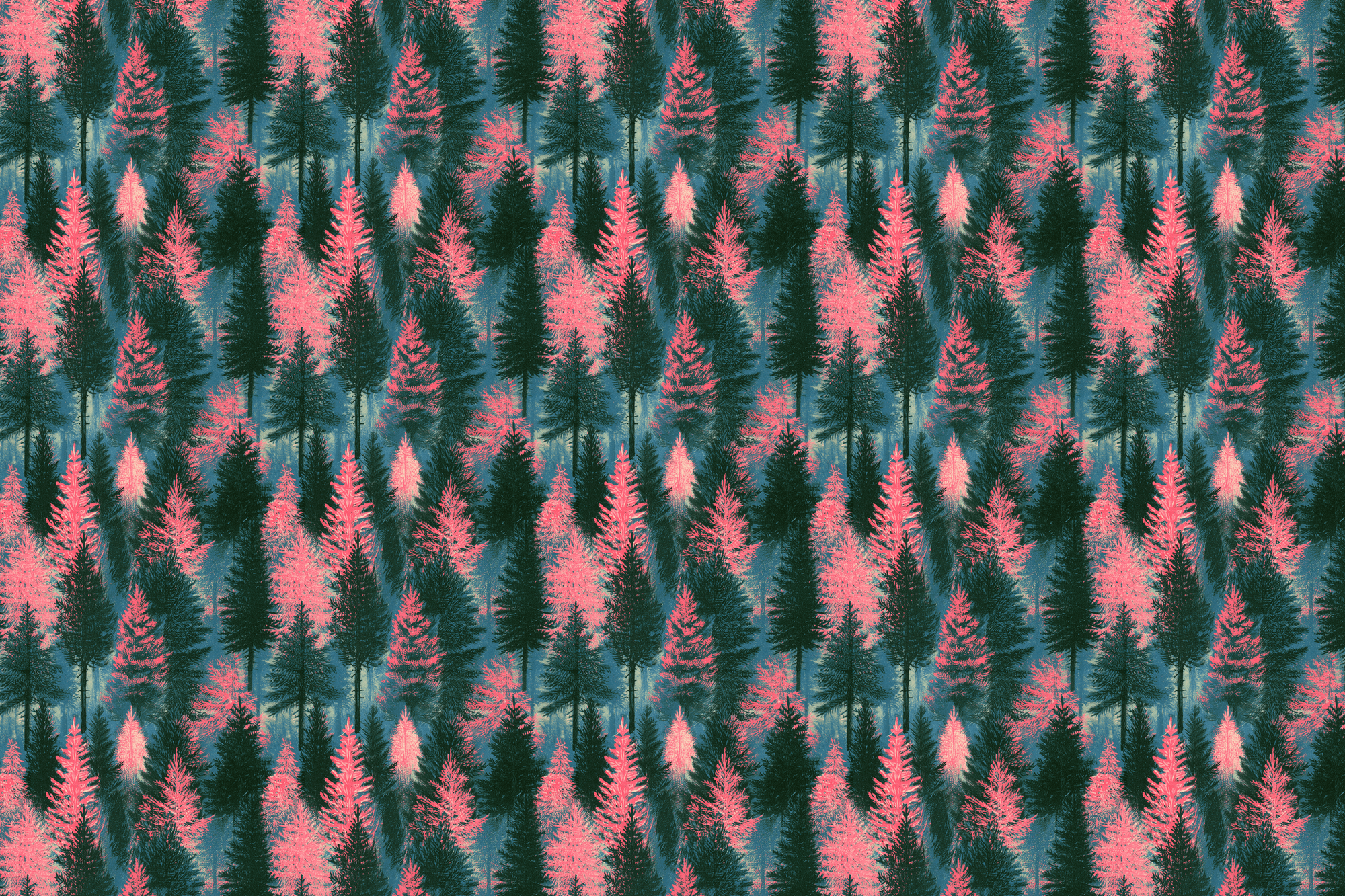 Pink Pines: Christmas Tree Wrapping Paper