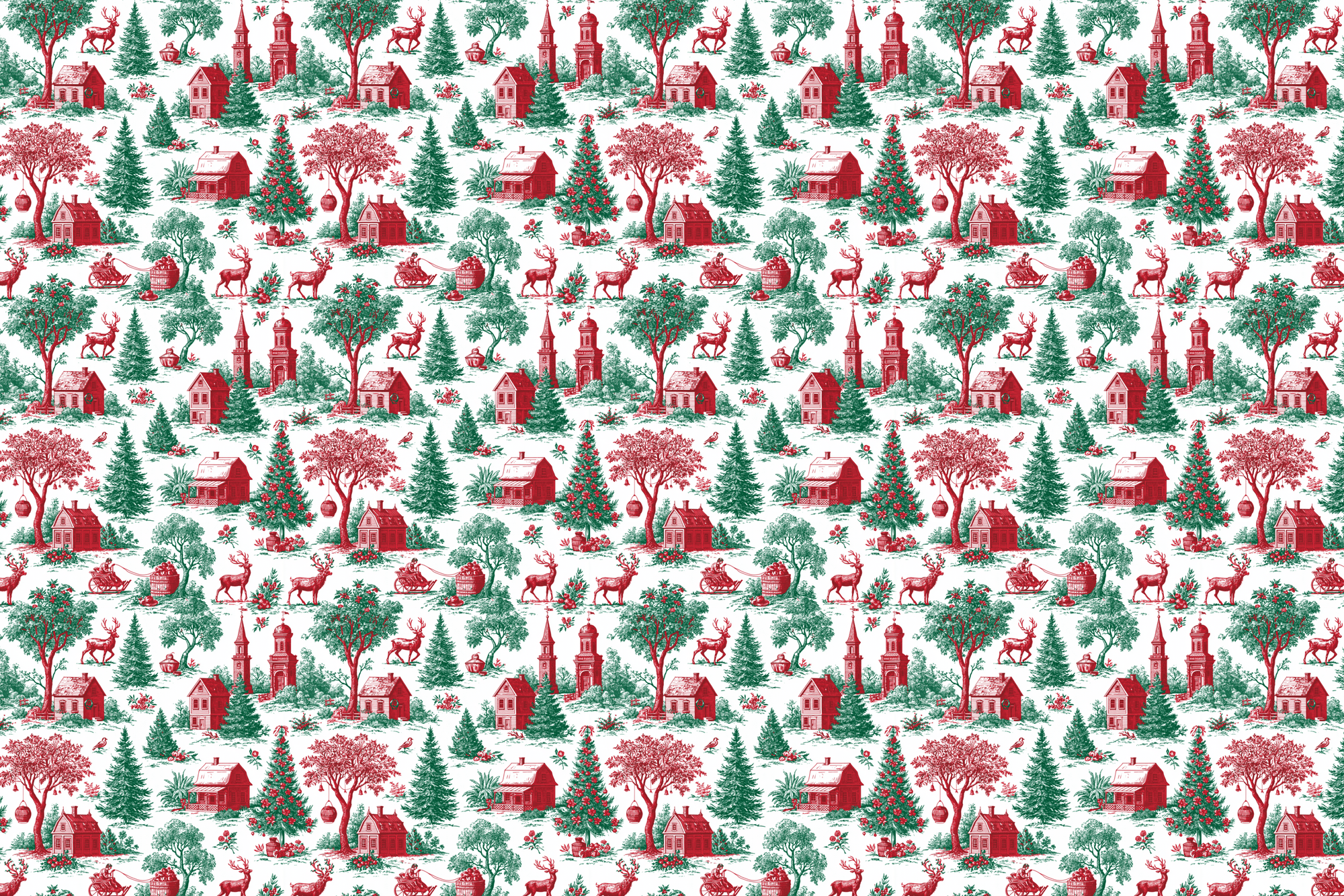 Old World Cottage: Vintage Toile Christmas Wrapping Paper