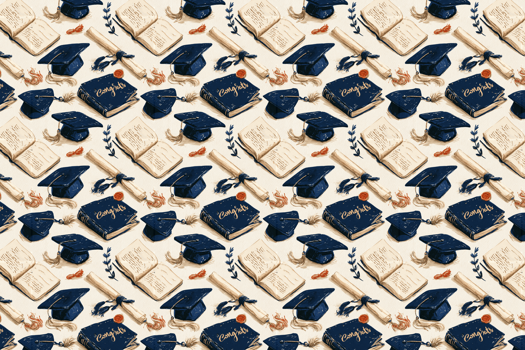 Scholarly Success: Vintage Graduation Wrapping Paper