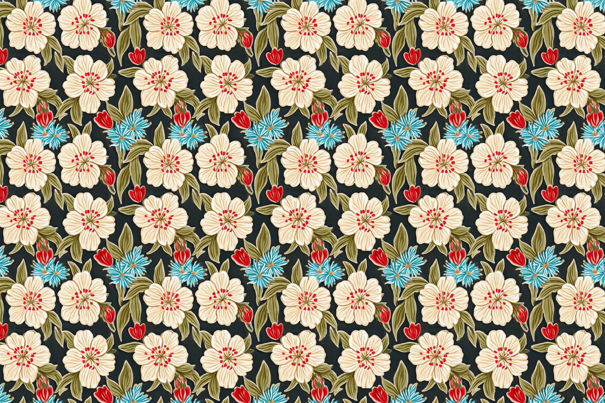 Goth Greenhouse: Moody Floral Wrapping Paper