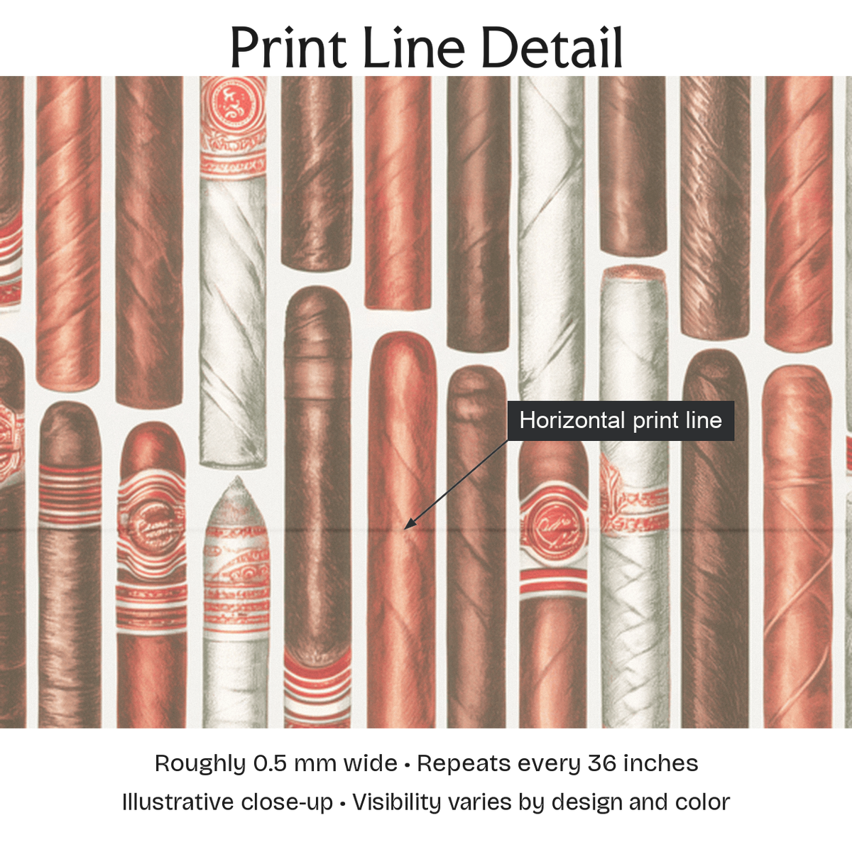 592252 — Print Line Detail. Illustrative close-up; visibility varies by design and color.