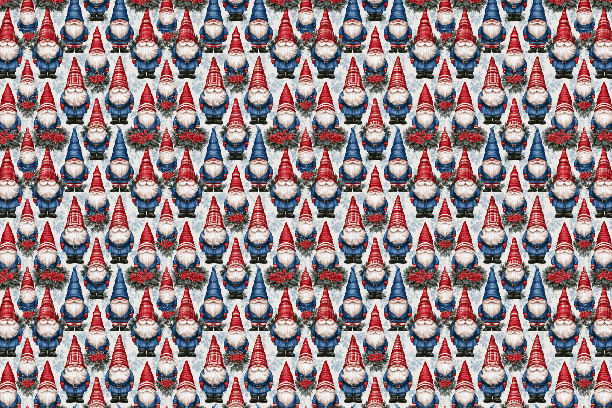 Folkloric Frenzy: Vintage Gnome Christmas Wrapping Paper