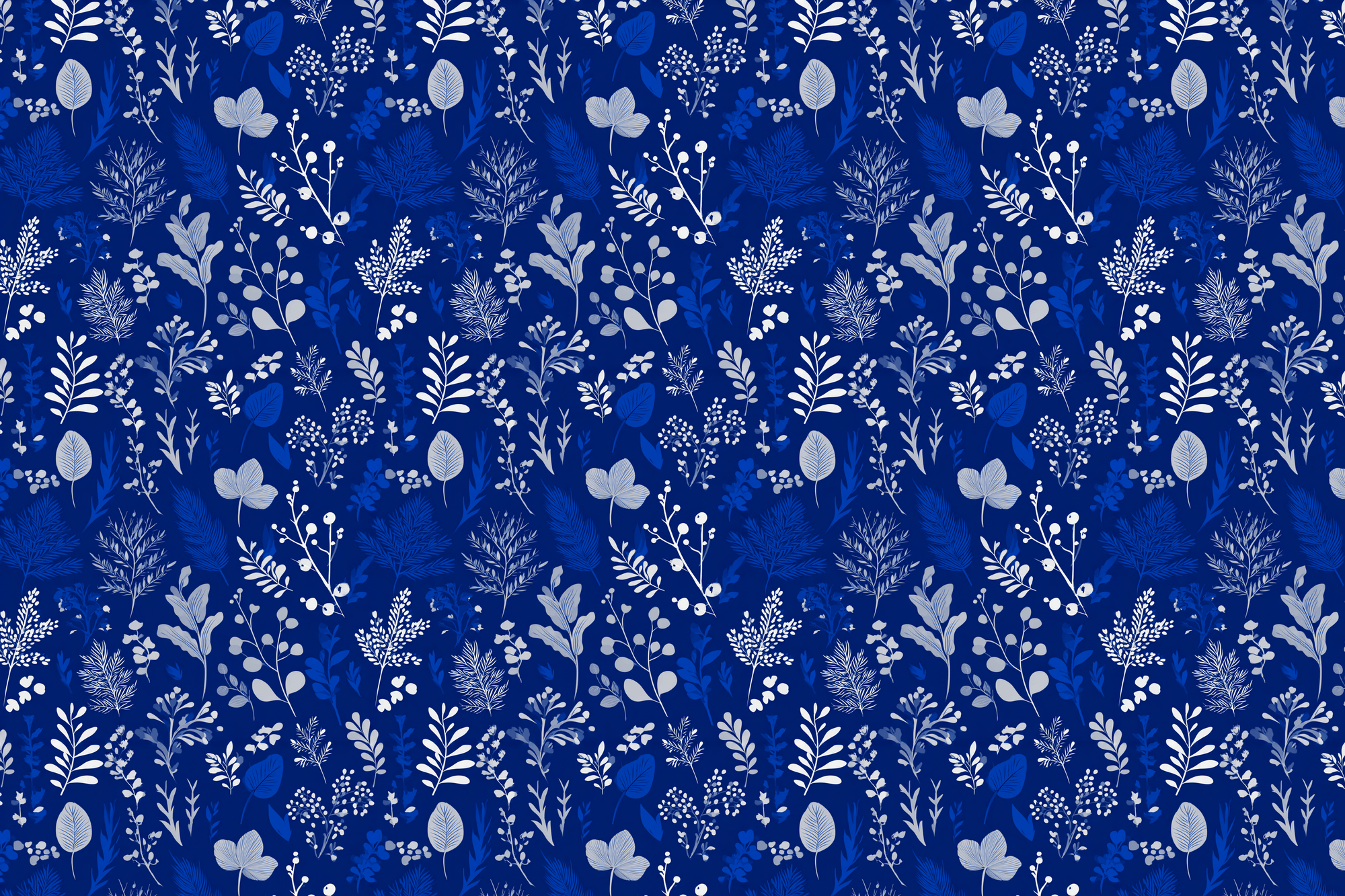 Winter's Botanical Beauty: Blue Gift Wrap