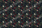 Moody vintage botanical design with burgundy and cream roses on a dark navy background.