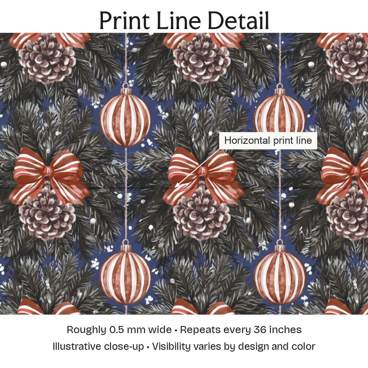 597975 — Print Line Detail. Illustrative close-up; visibility varies by design and color.