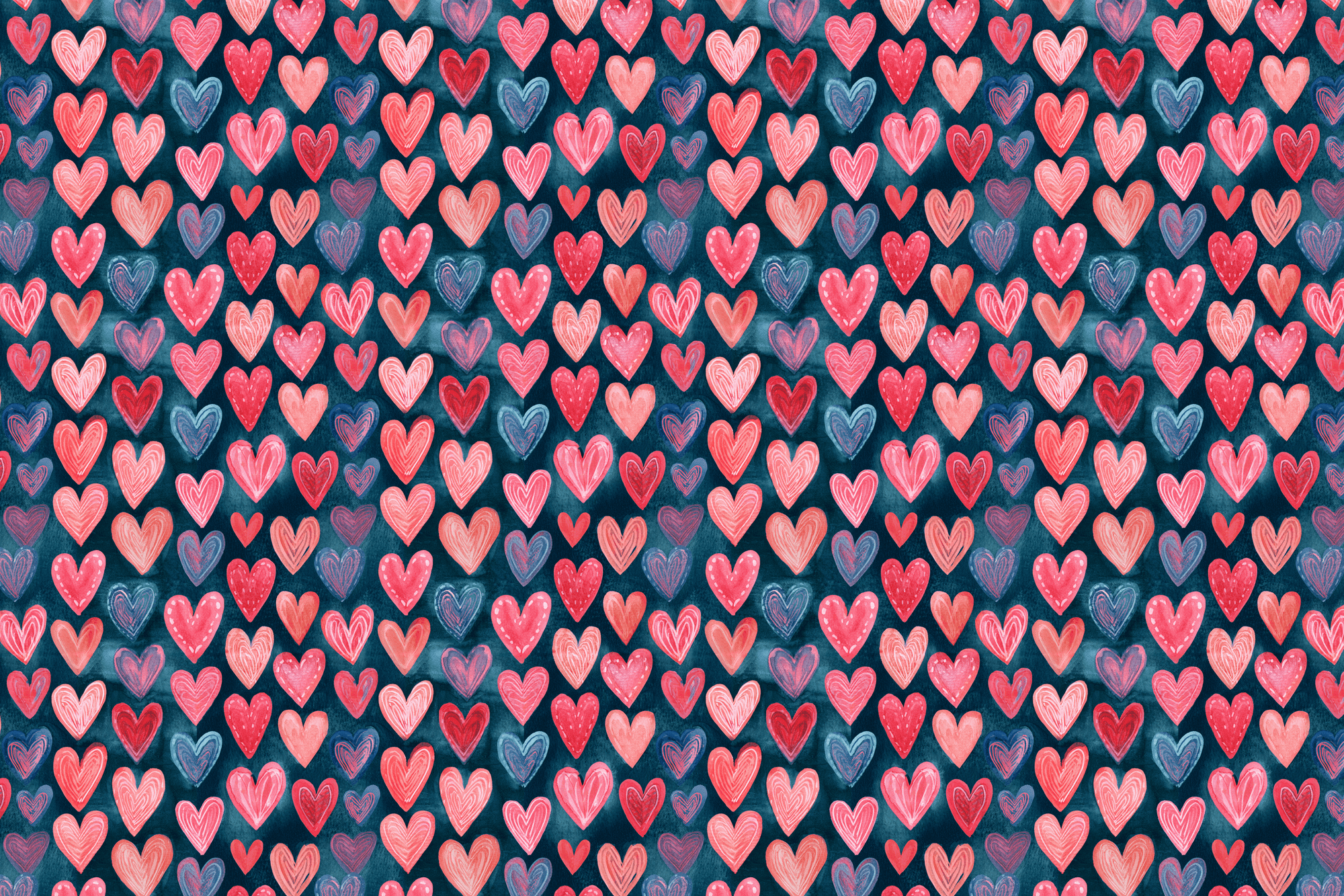 Heartfelt Hearts: Watercolor Hearts Gift Wrap