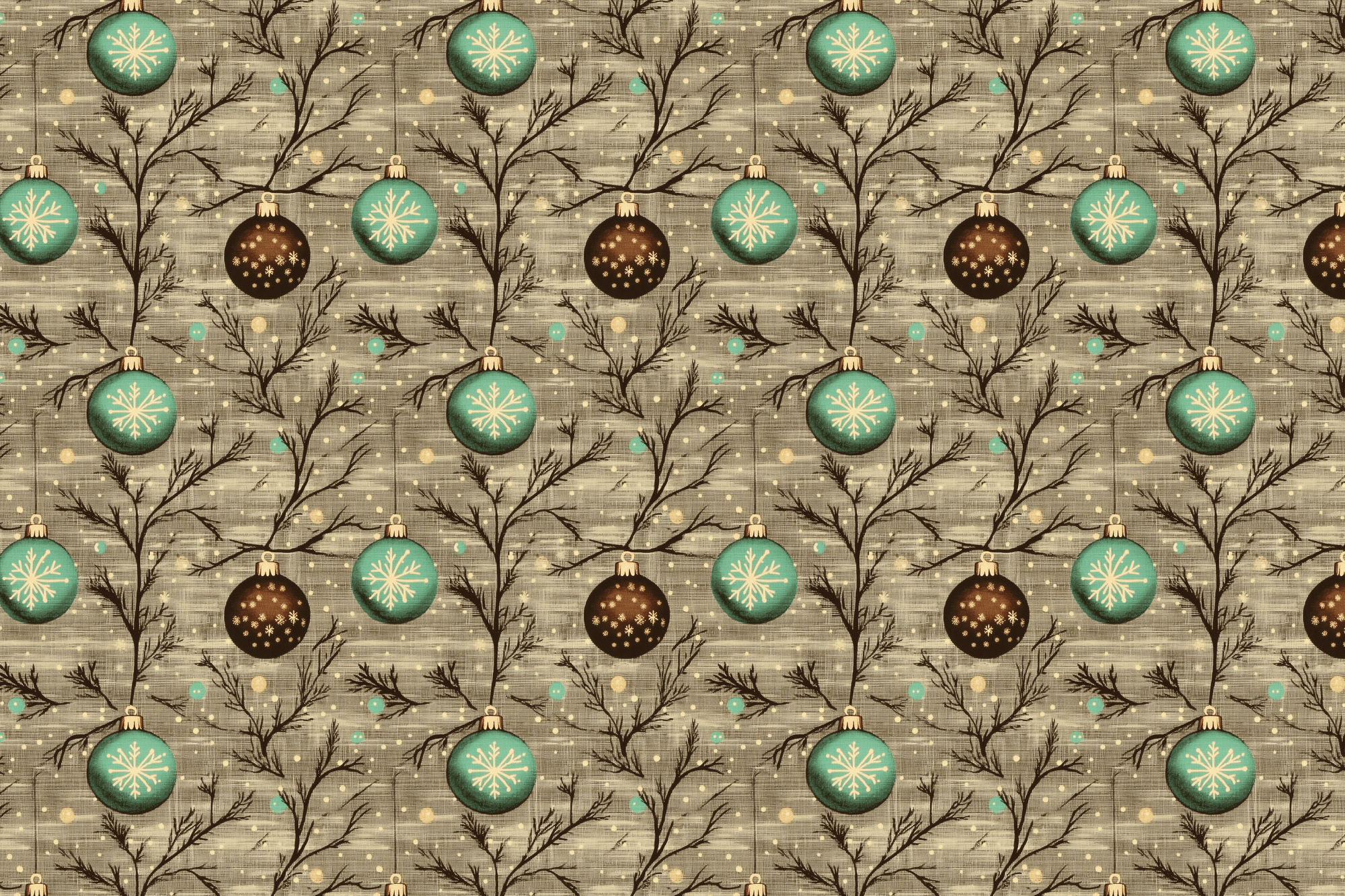 Woodland Linen: Vintage Christmas Wrapping Paper