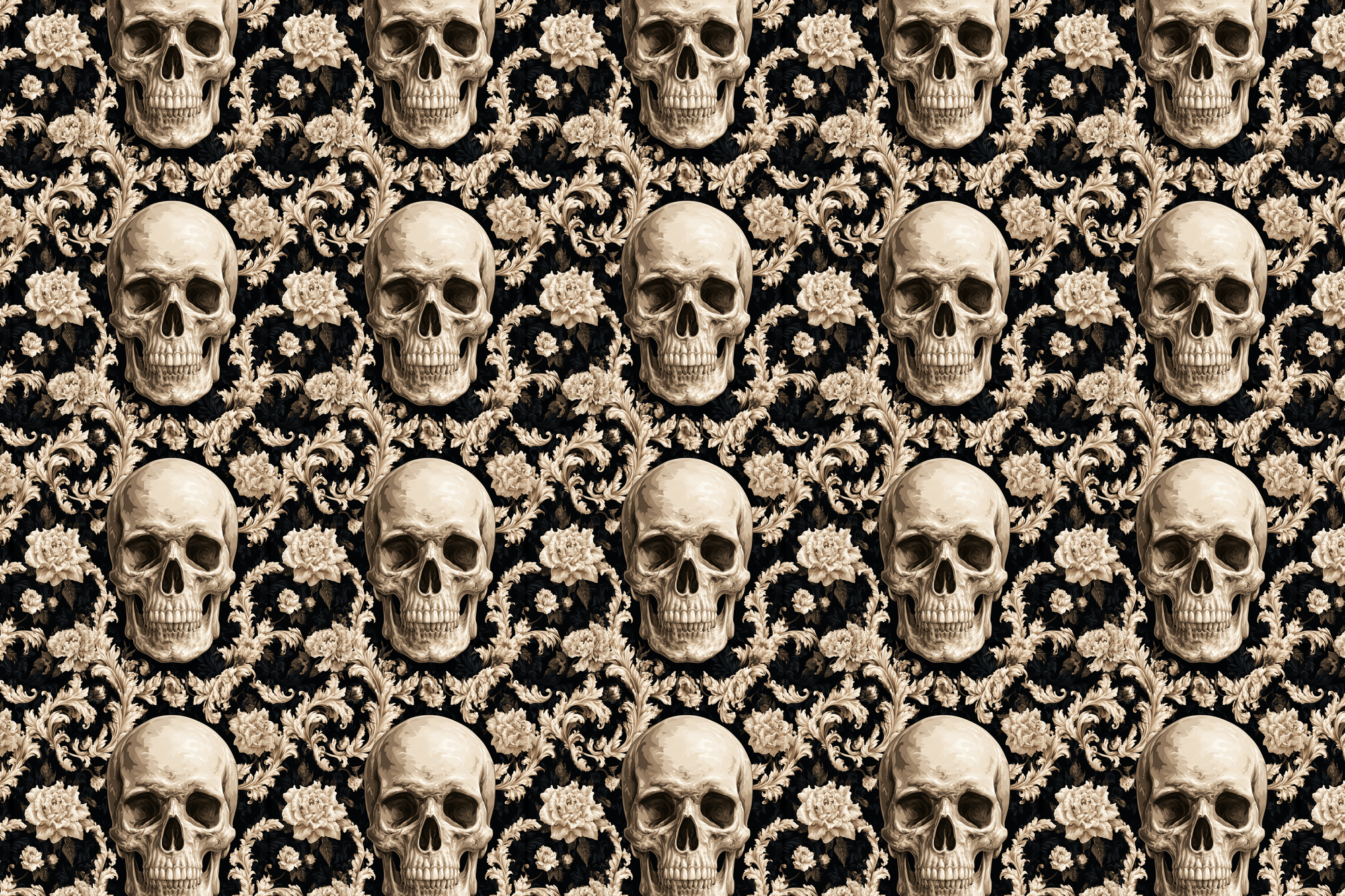 Macabre Majesty: Gothic Skull Wrapping Paper