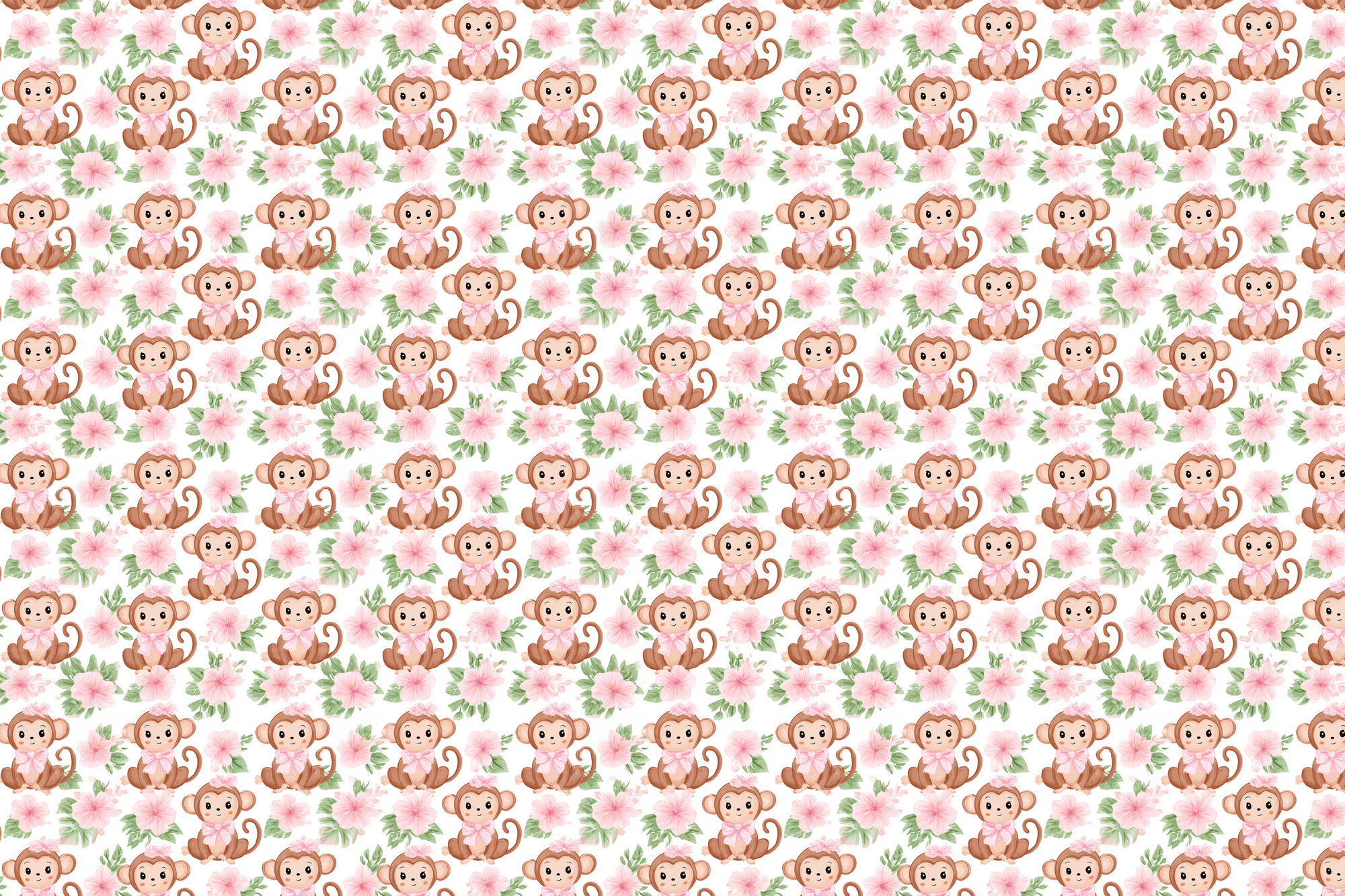 Cute Coquette: Baby Monkey Wrapping Paper
