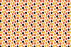 Playful watercolor balloon pattern with orange, black, red, and yellow party balloons on a white background.