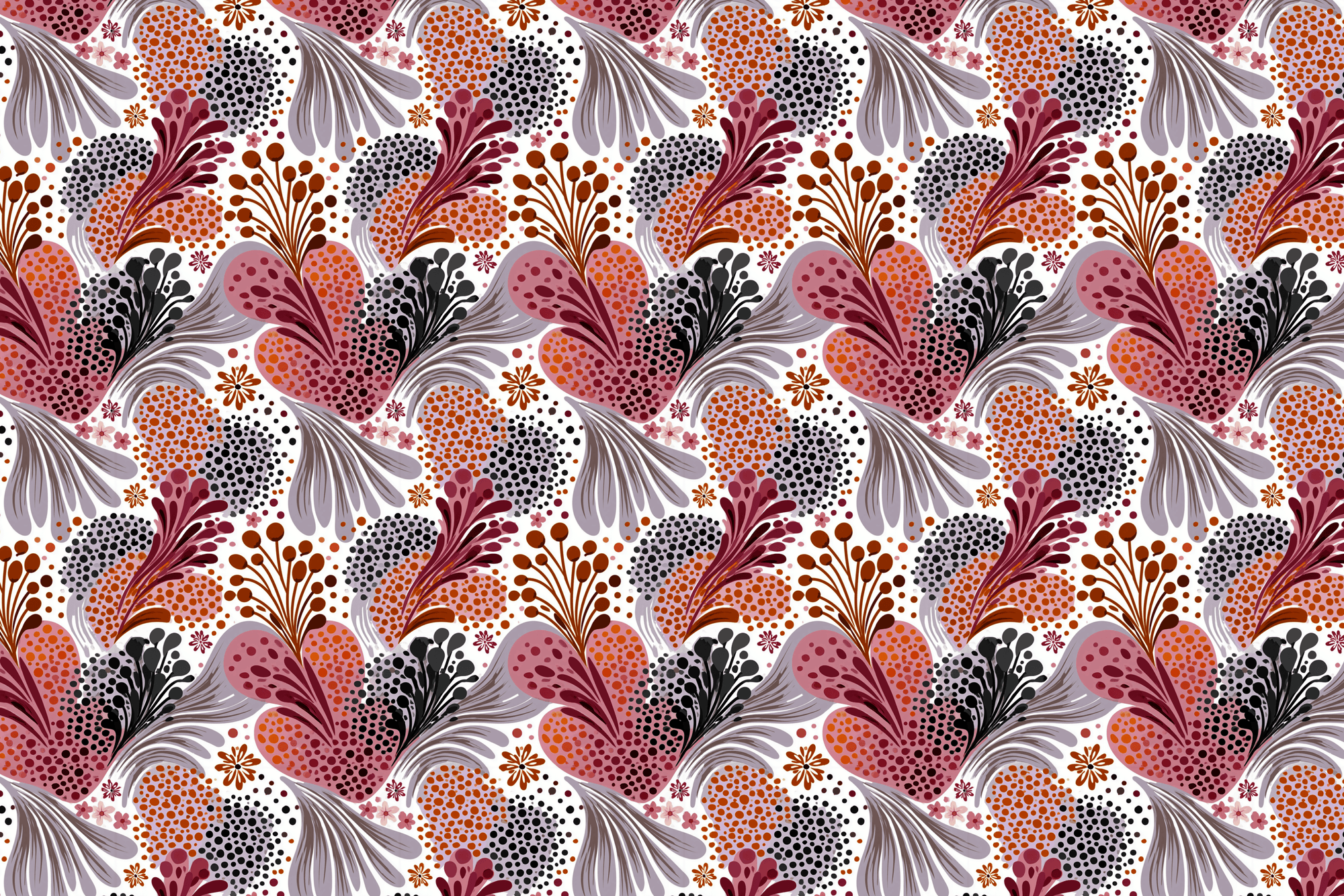 Polka-Dot Prayers: Abstract Floral Wrapping Paper