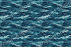 Abstract wave pattern with layered teal, blue, and navy brushstrokes.