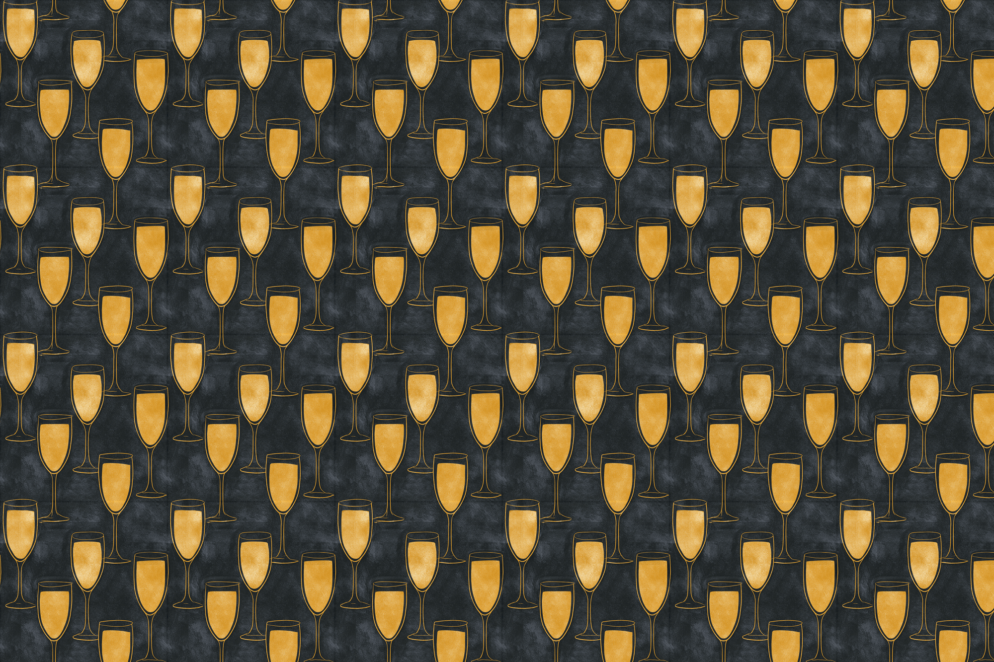 Sparkling Soiree: Golden Champagne Wrapping Paper