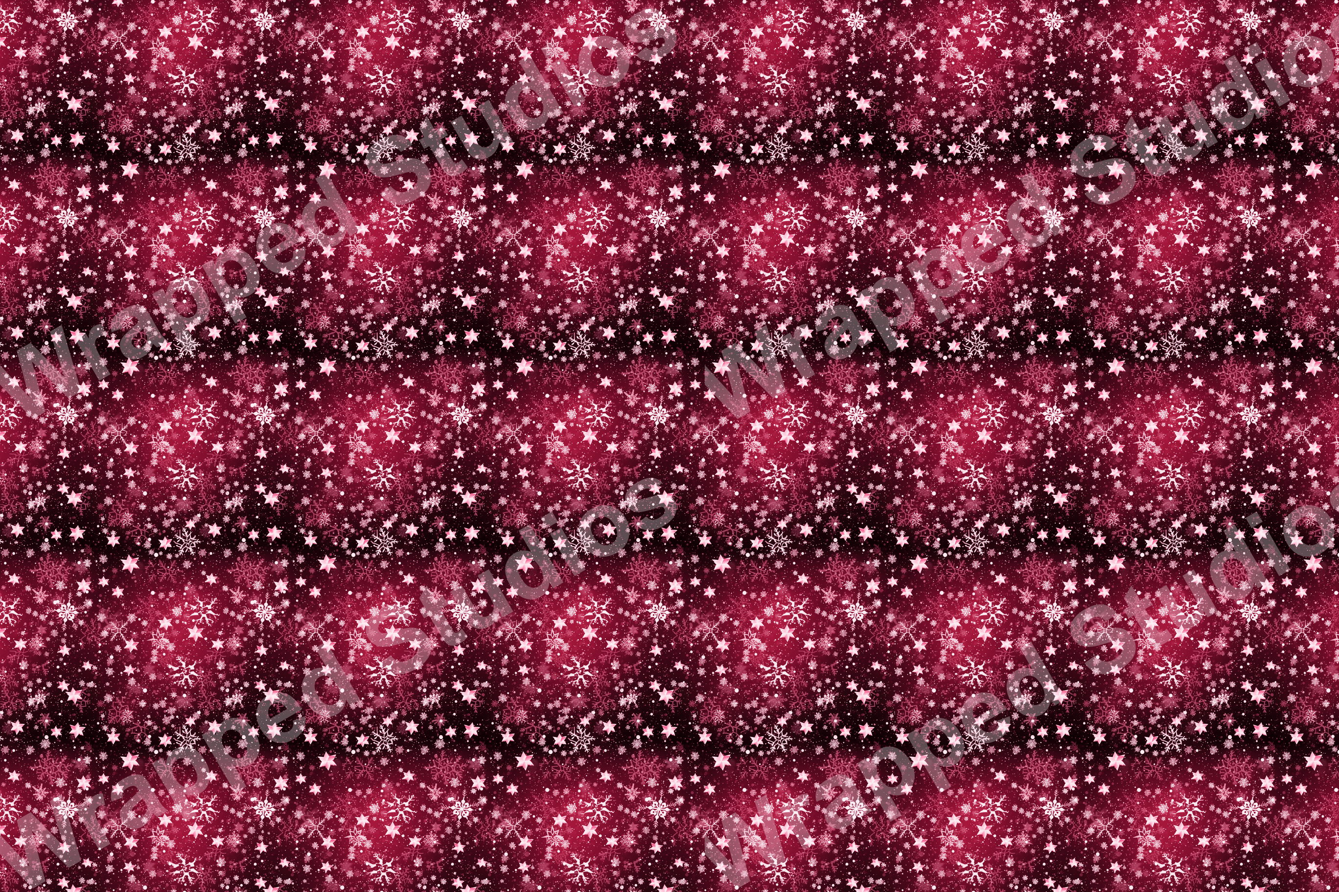 Burgundy snowflake and star festive pattern.
