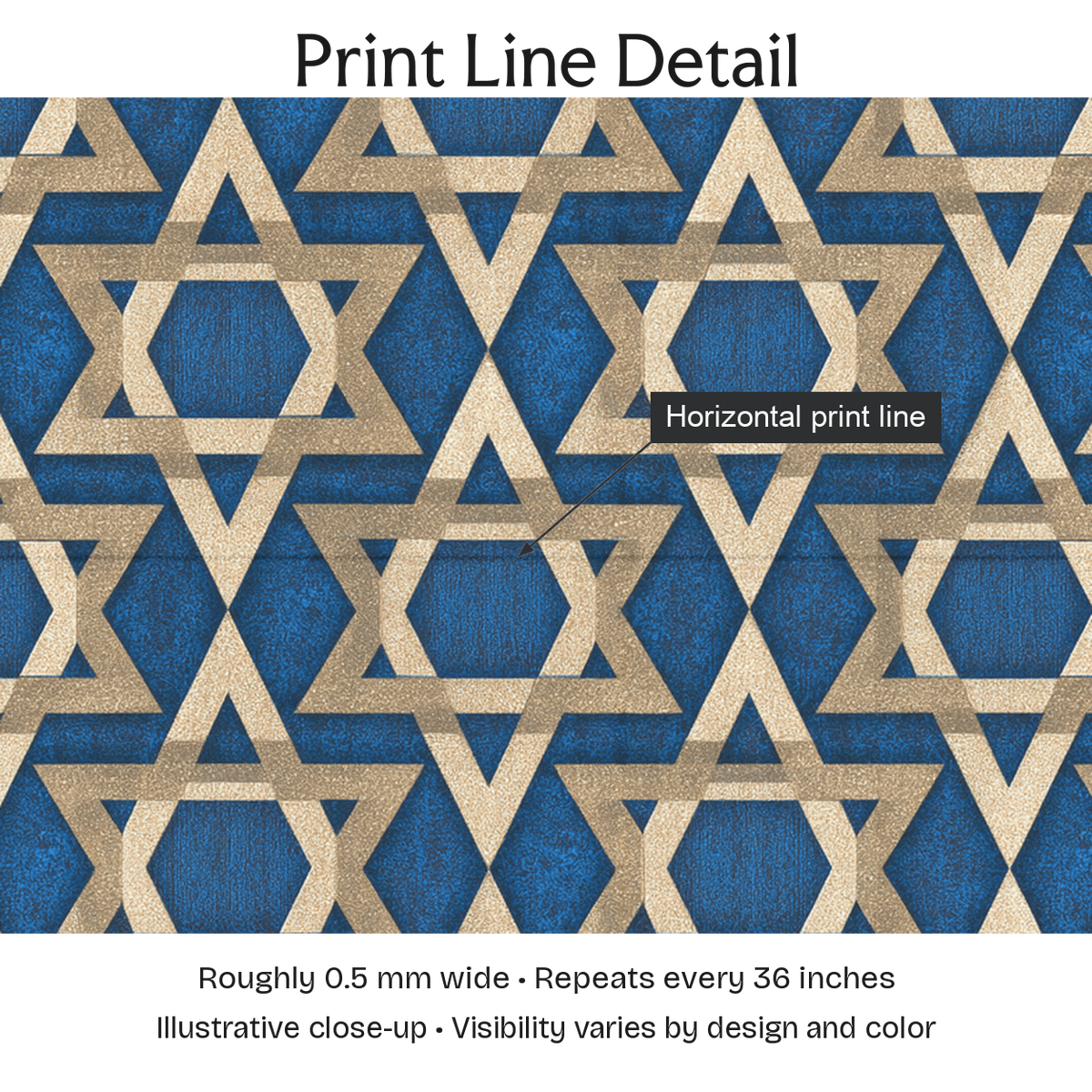 627578 — Print Line Detail. Illustrative close-up; visibility varies by design and color.