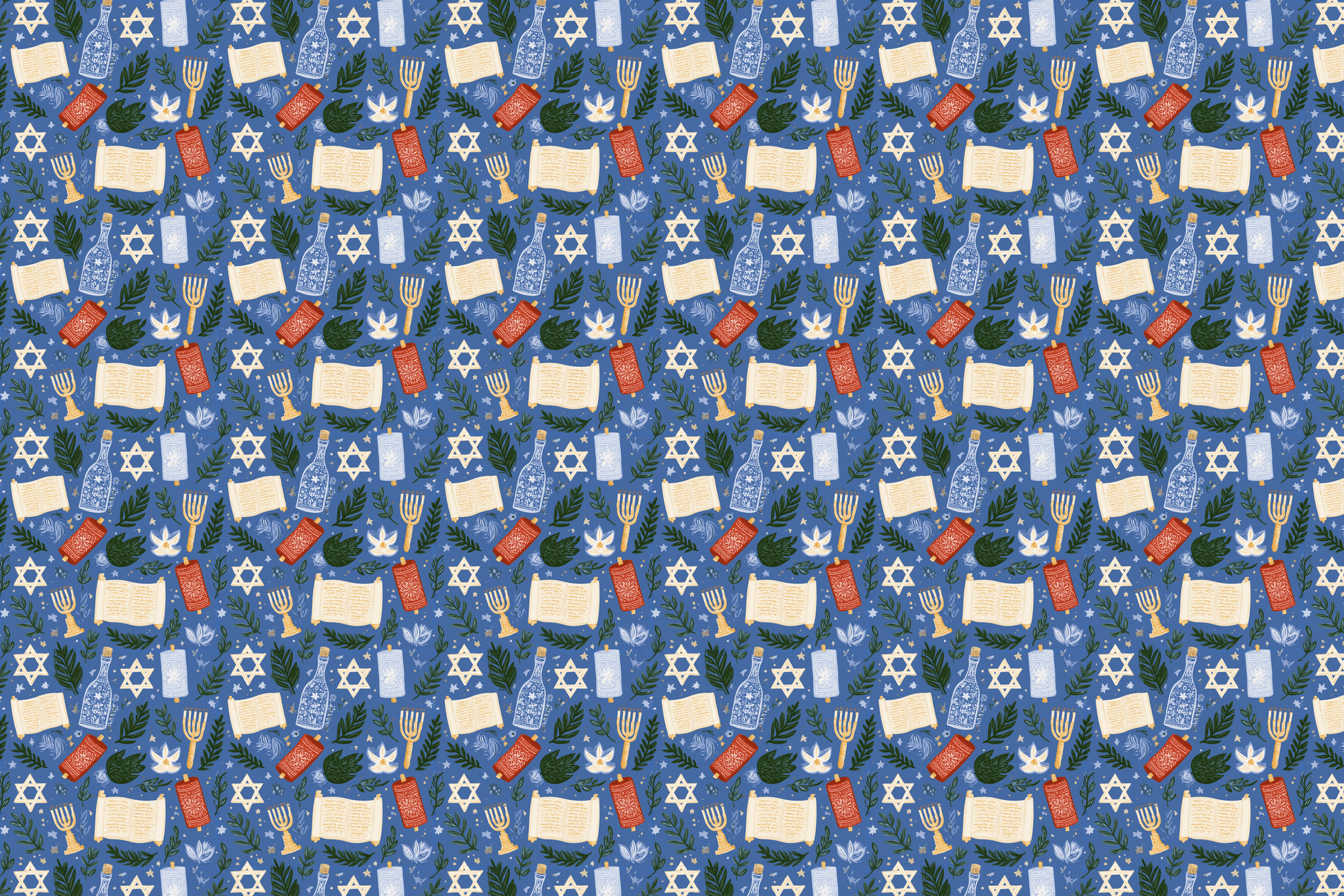 Sacred Scrolls: Hanukkah Wrapping Paper