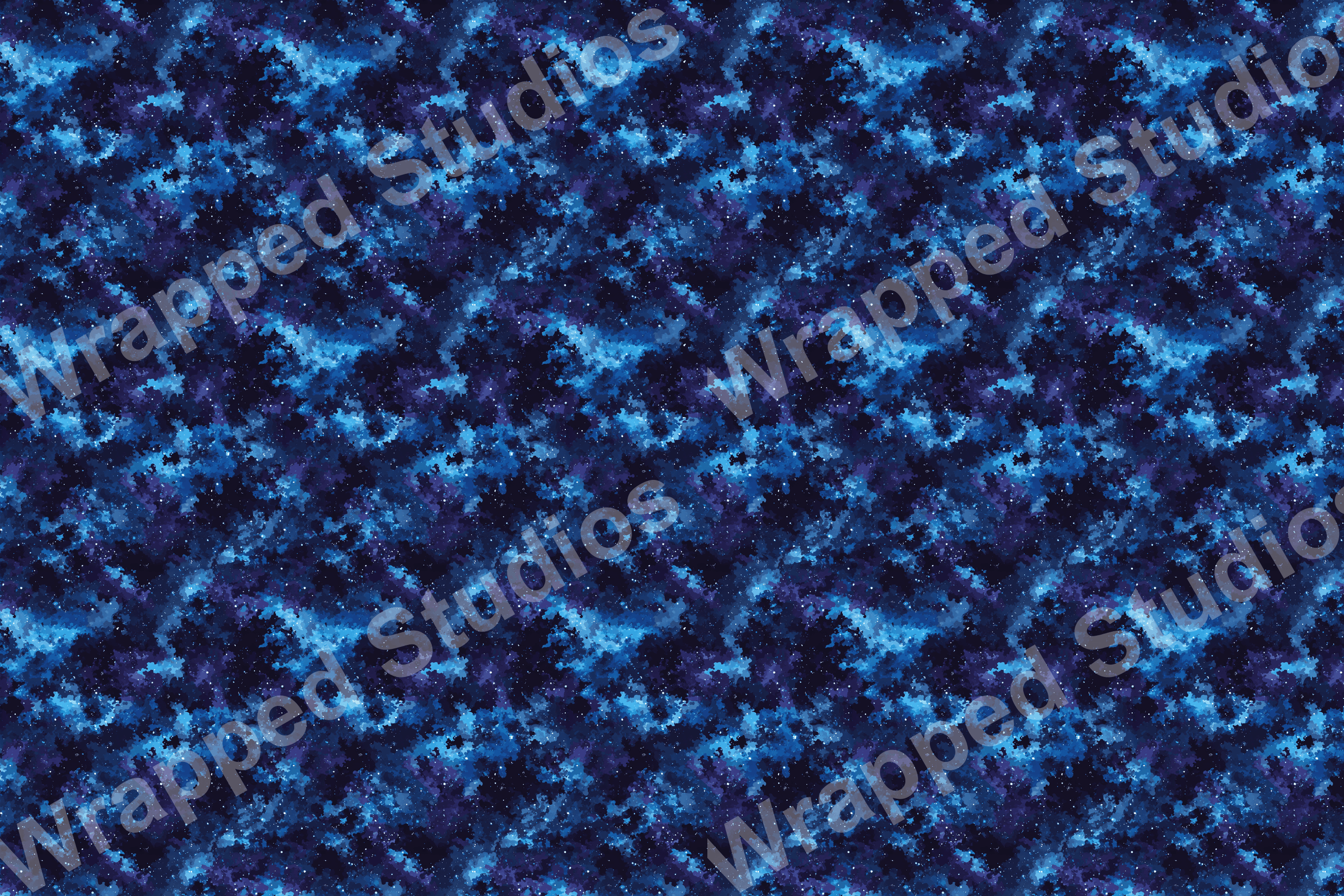 Abstract watercolor pattern resembles a starry night sky in shades of indigo and blue.