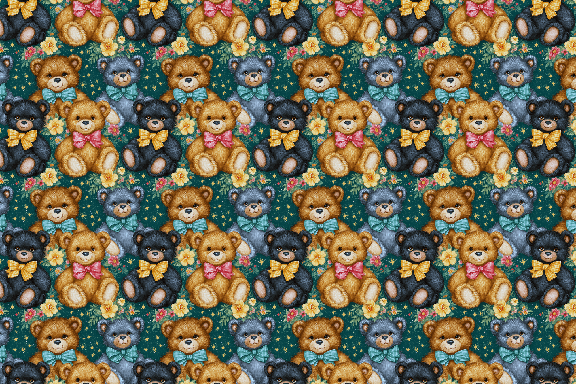Soft Situation: Cute Teddy Bear Wrapping Paper