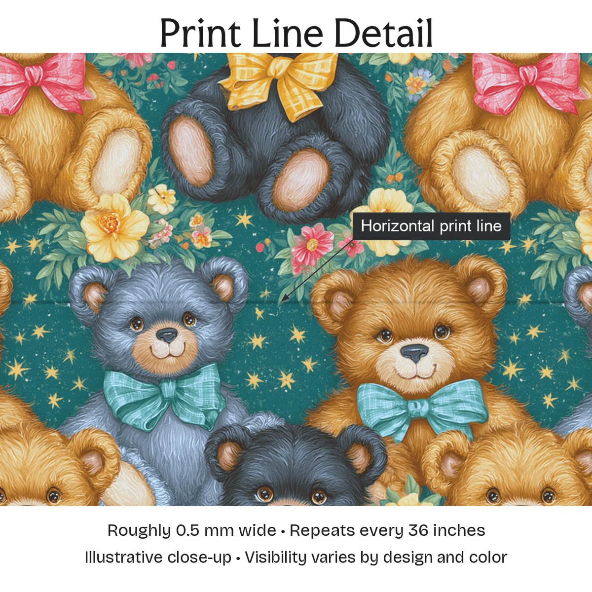 634101 — Print Line Detail. Illustrative close-up; visibility varies by design and color.