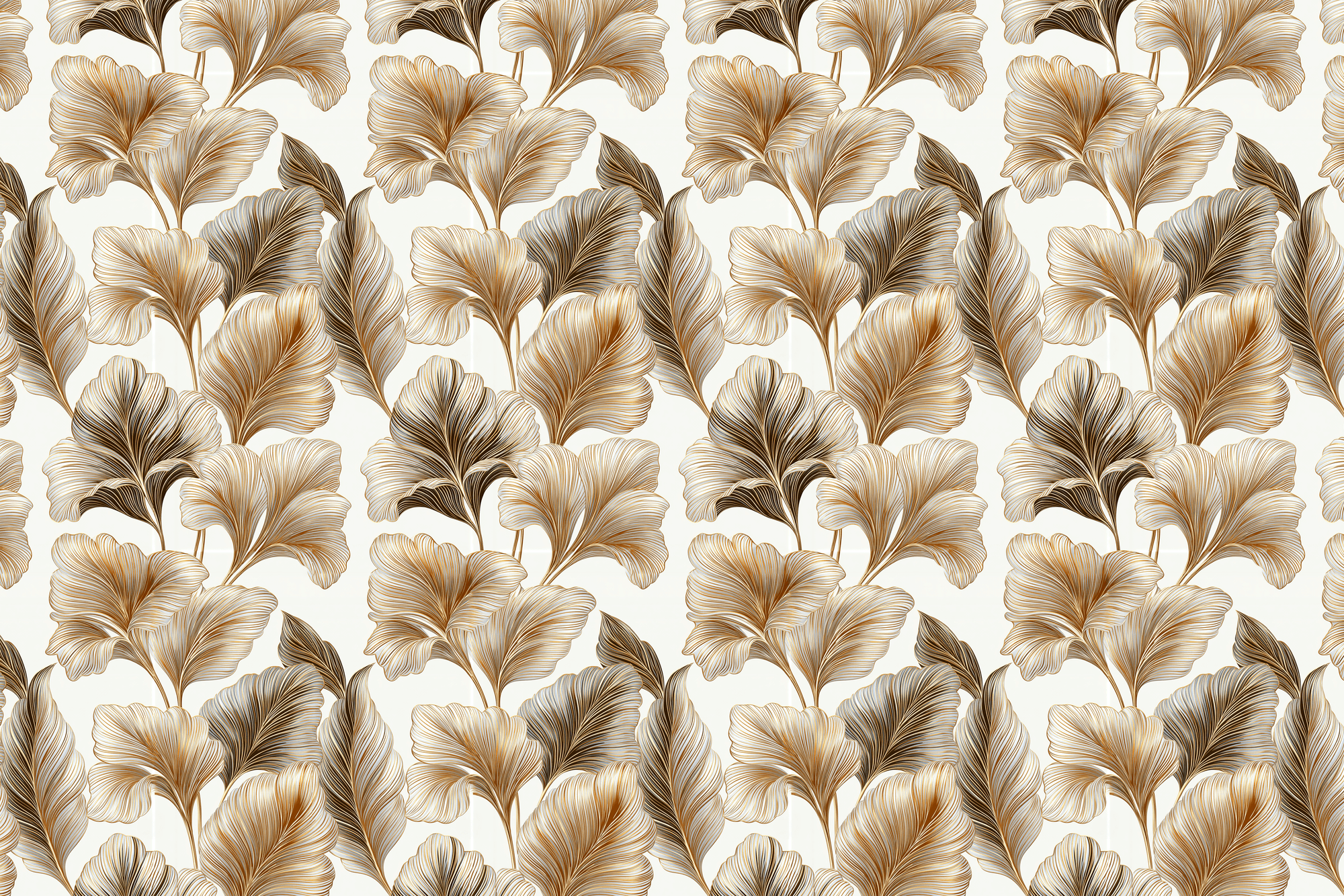 Midas Touch: Gold Botanical Wrapping Paper