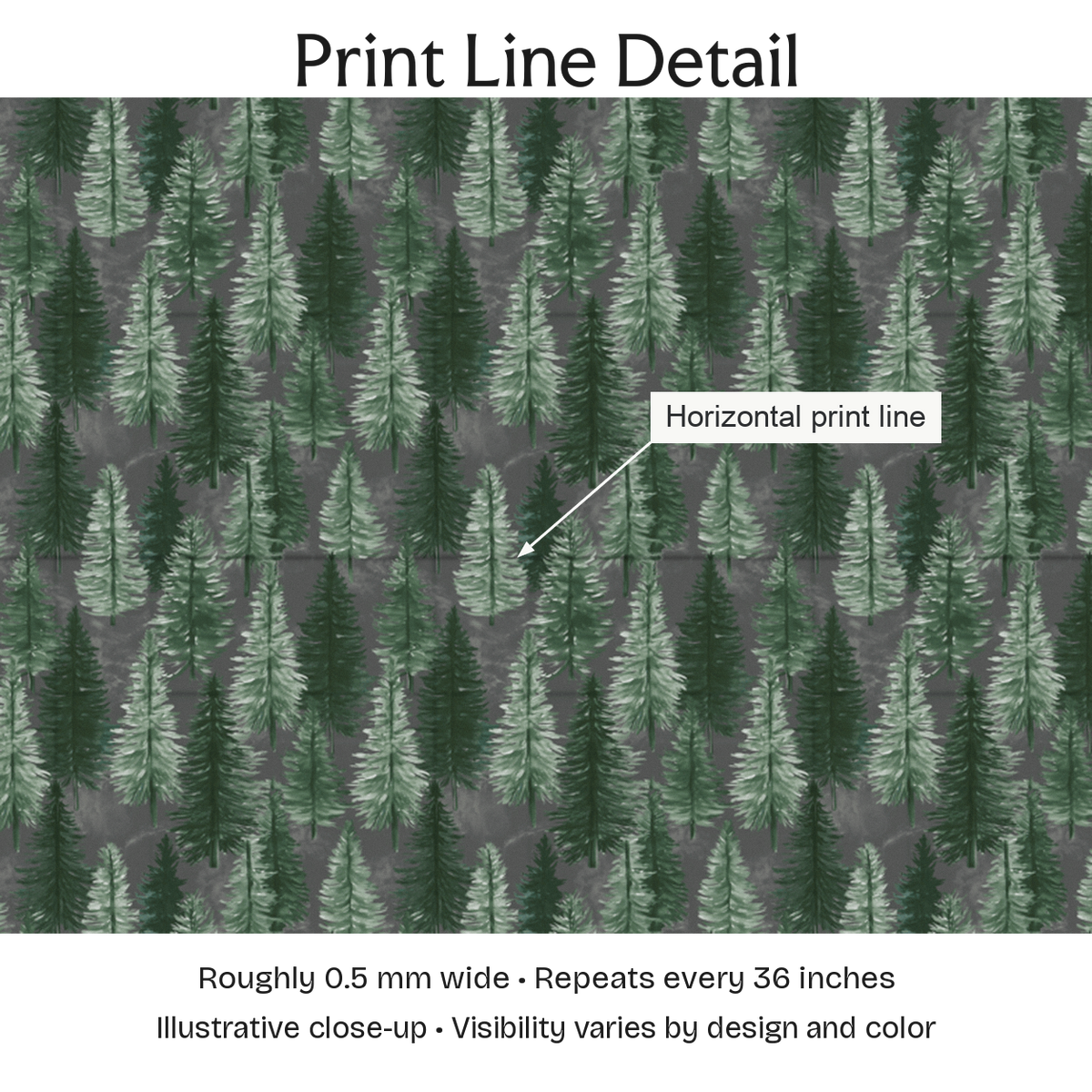 637068 — Print Line Detail. Illustrative close-up; visibility varies by design and color.