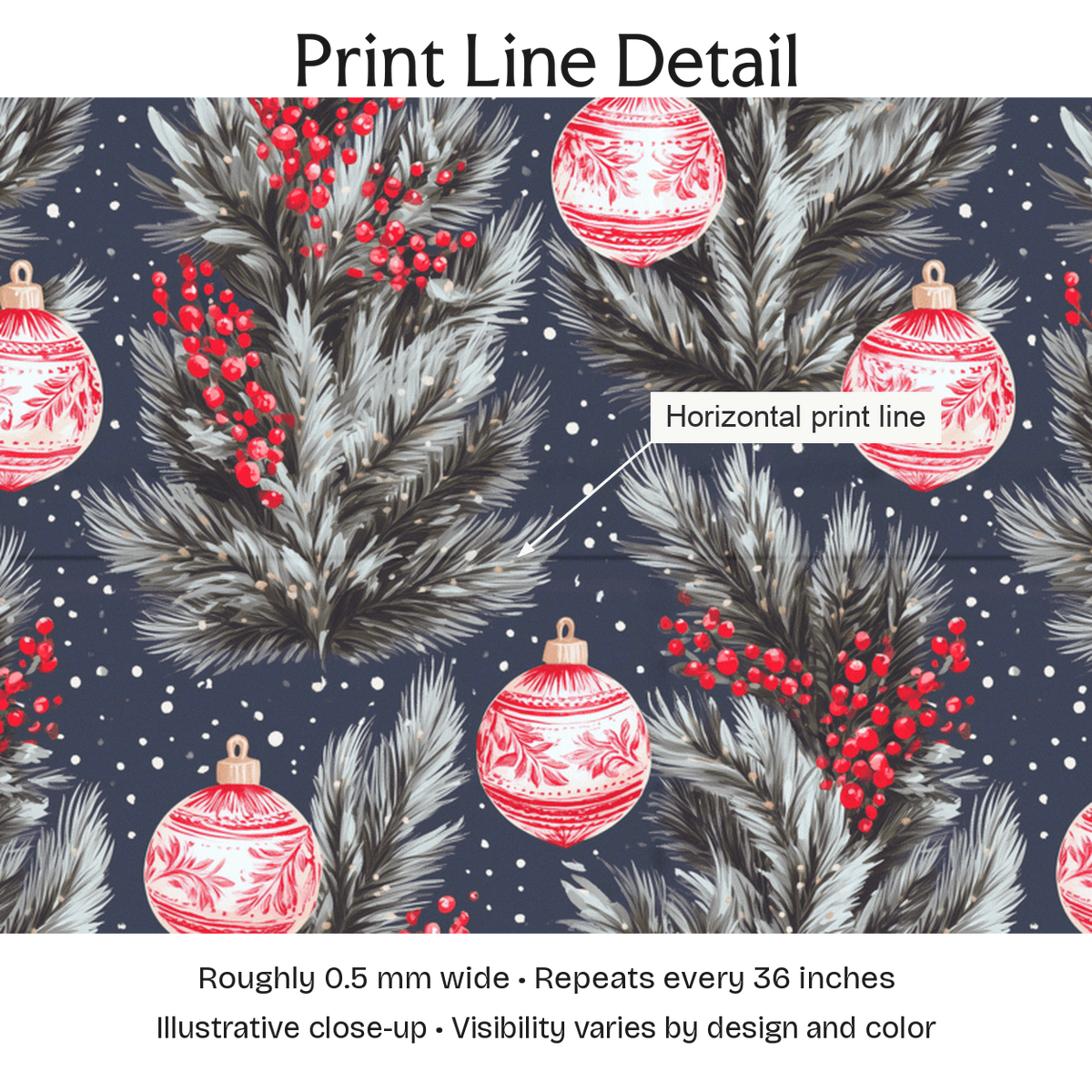 637091 — Print Line Detail. Illustrative close-up; visibility varies by design and color.