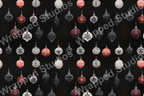 Black, white, and red Christmas ornament pattern with vintage holiday design.